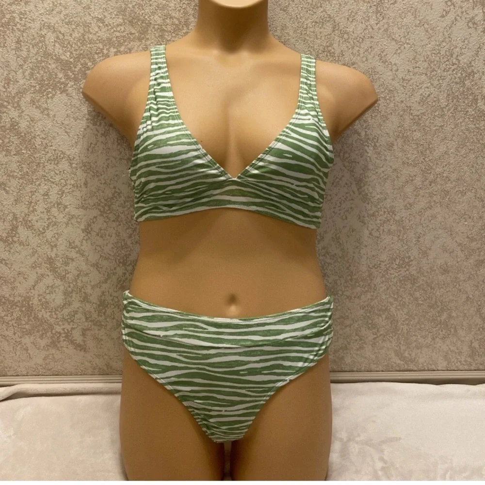 SHEIN Green Zebra Print Bikini